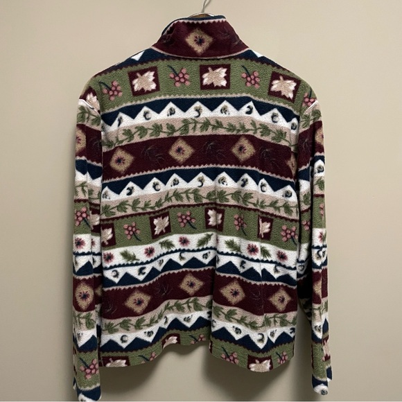 Nick & Sarah Vintage Cottagecore Fleece Zip jacket Women’s Large 90s - Picture 9 of 11